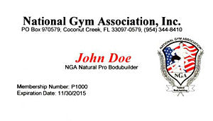 03.  NGA PROFESSIONAL MEMBERSHIP - Pro Card MALES